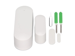 Sensor de contacto inalámbrico blanco con wifi, sensor inteligente para puertas y ventanas, alarma en tiempo real para la seguridad del hogar.