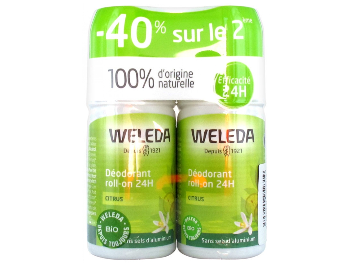 Desodorante Desodorante Al Citrus Roll-On 24H Lote de 2 X 50 Ml WELEDA