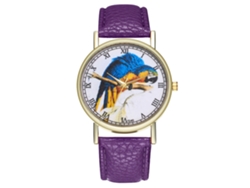 Reloj De Pareja De Cuarzo Con Correa De Pu Y Dial Redondo Zhoulianfa (morado)