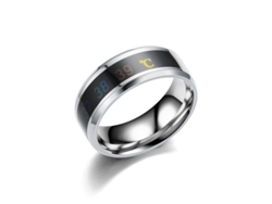Anillo Inteligente Con Sensor De Temperatura Y Visualización En Grados Celsius Y °C (Plata, 13#) CHRUI