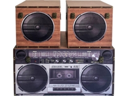 Signes Grimalt  - Cajas reproductor altavoz 3 Unidades Marrón de Mdf Forrado De Tela-Pintada | Caja Maleta Decoracion 40x40x80cm