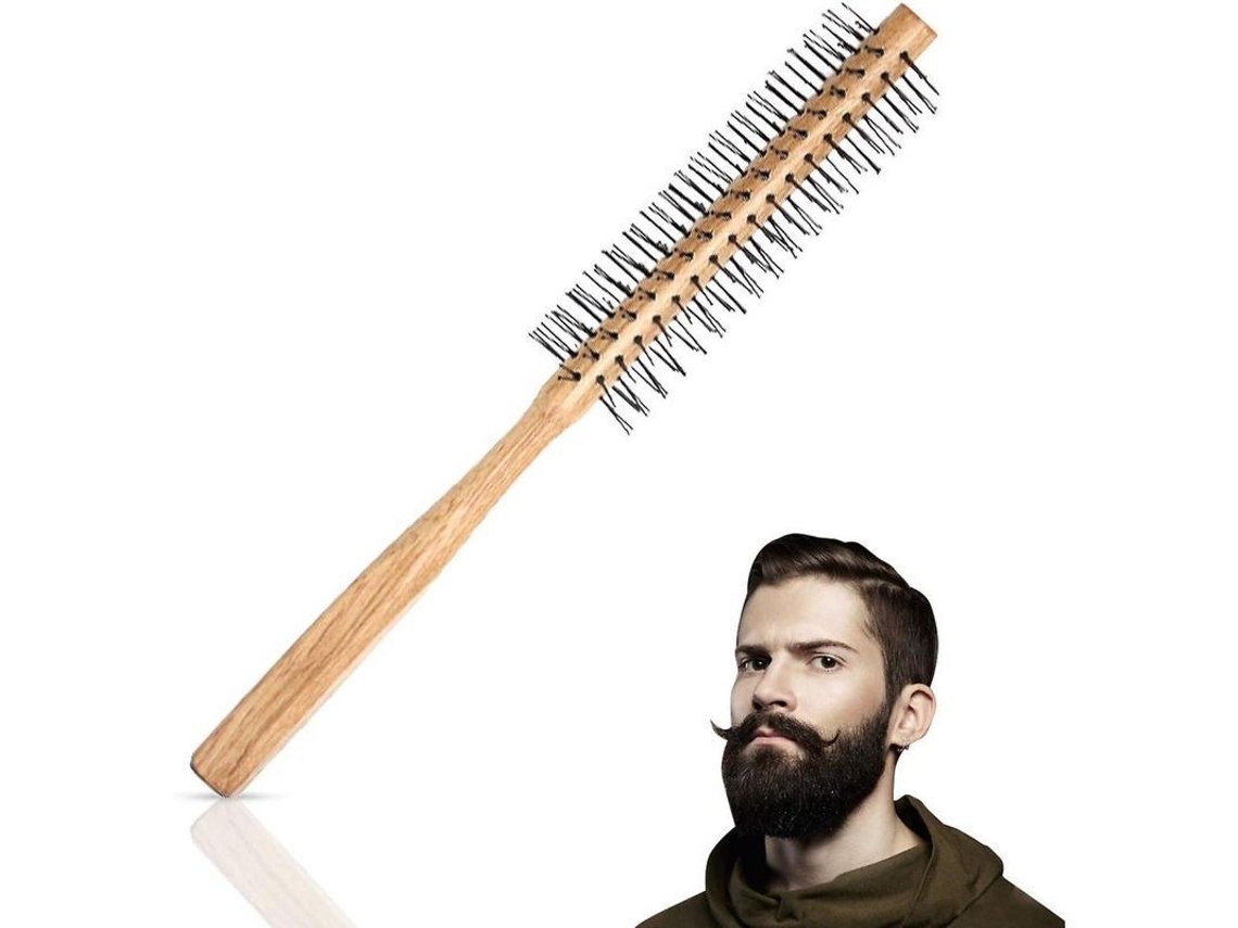 Cepillo Redondo Para Barba De Hombre, Antiestático Para Peinar Barbas Y Cabello Corto Uuc