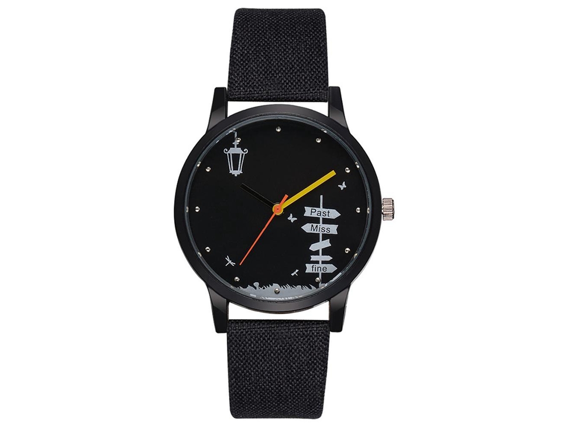 Reloj Hombre Gaiety Moda Dial Redondo Analógico De Cuarzo Pulsera Negro