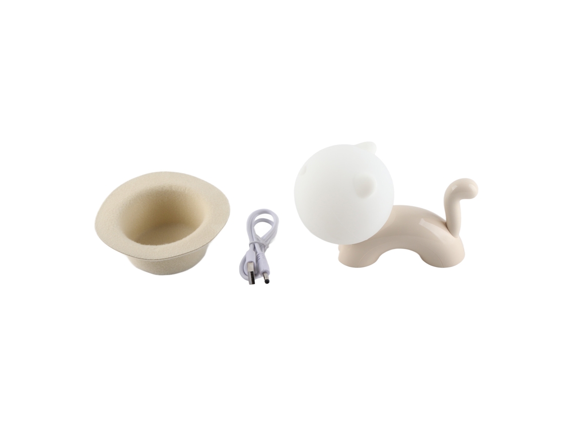 Lámpara LED recargable de silicona con forma de gatito adorable de Bj-Lamp para habitaciones infantiles y de adultos.