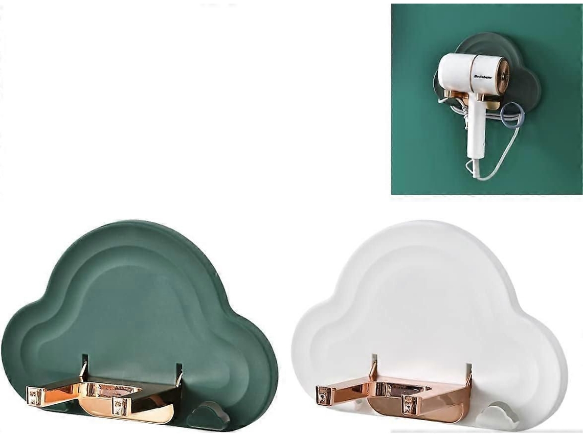 Soporte de pared para secador de pelo, Zodors, soporte de plástico autoadhesivo para el cabello, ideal para dormitorios y baños. GOKOCO (2 unidades)