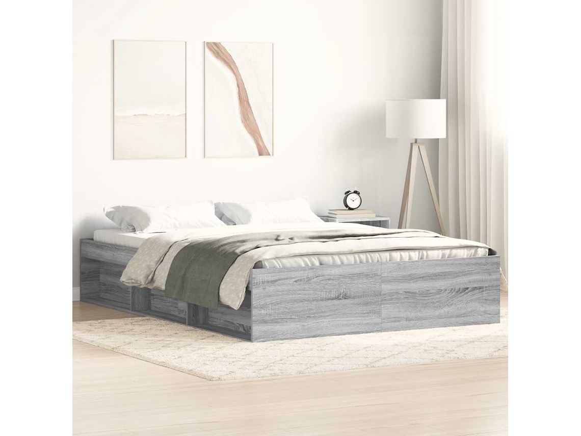 Estructura De Cama Sonoma Gris 120x200 Cm