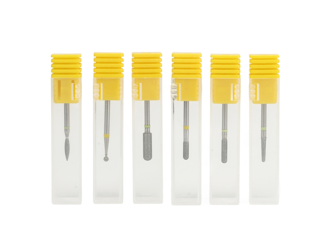 Rebe - 6 piezas de brocas rotativas para uñas (izquierda/derecha) para eliminar cutículas, pulir y lijar con menos polvo.