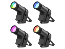 Foco de luz LED RGBW de 30 W con control DMX, 4 unidades, enchufe UE OEM