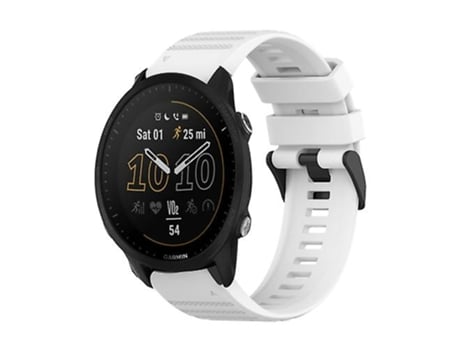 Correa De Reloj Inteligente Para Garmin Forerunner 955, Correa De Silicona Con Textura Horizontal De 22Mm Y Herramienta De Extracción, Color Blanco...