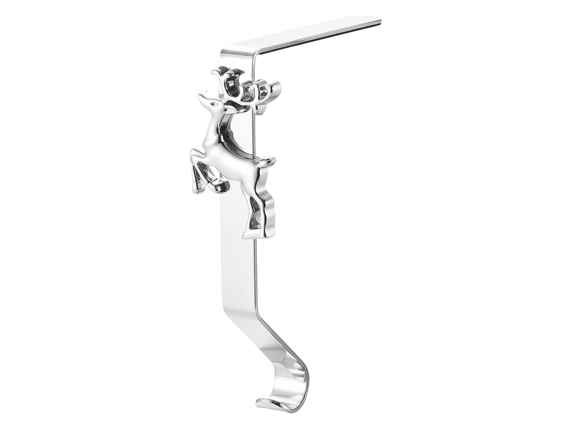 Soporte metálico para medias navideñas, accesorio brillante para chimenea TRUYUETY