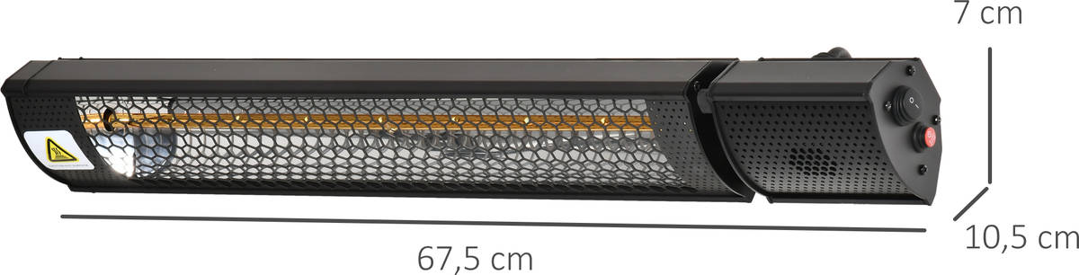 Radiador Infrarrojos OUTSUNNY 842-183BK (2000 W)