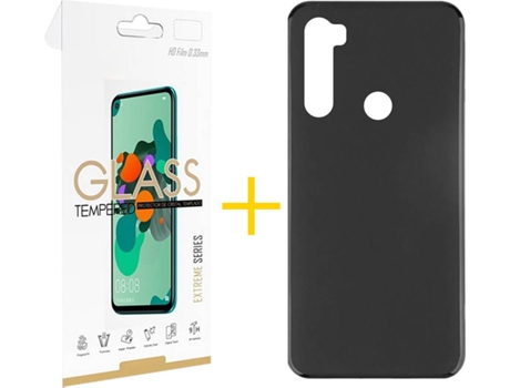 Kit Funda + Protector de Pantalla Xiaomi Redmi Note 8T SKYHE Liso (Negro)