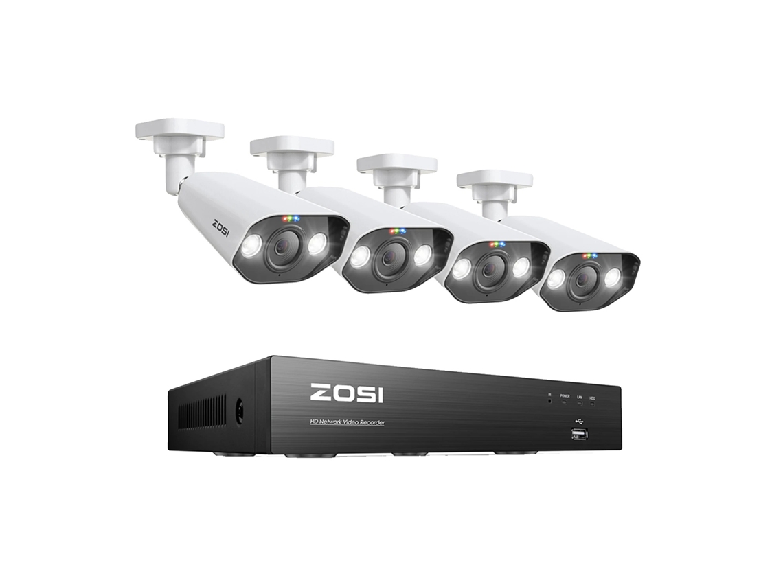 Sistema De Cámara Cctv Poe Zosi, Resolución De 8mp, Soporte A Audio Bidireccional, 4pcs 8mp Cameras, Ninguno Oem