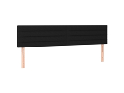 Juego de cabecero de cama de tela de 2 piezas 80x5x78/88 cm Negro MAISON EXCLUSIVE