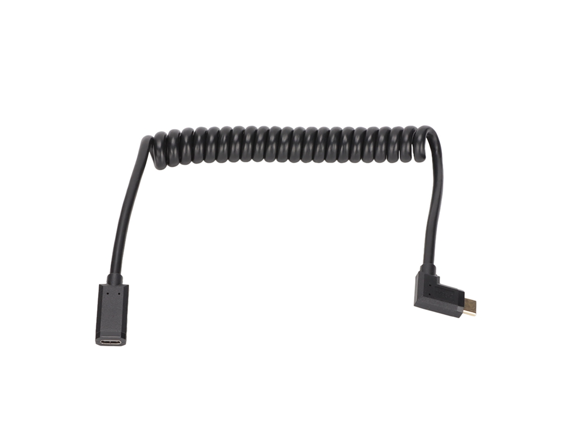 Cable USB-C hembra a macho 4K 60Hz 3A Carga rápida 10Gbps 1,2m con resorte en espiral