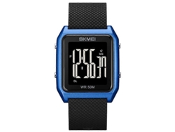 Reloj despertador Skmei 1866 para hombre, cuadrado, pantalla grande, multifuncional, correa de acero, luz nocturna, Hengrongshen