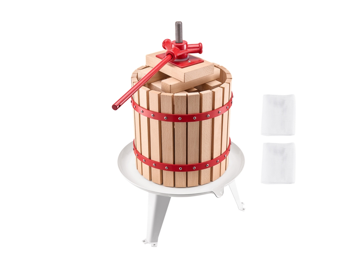 Prensa manual para frutas y vino Succebuy con cesta de madera de 12 L, 570 x 370 x 580 mm