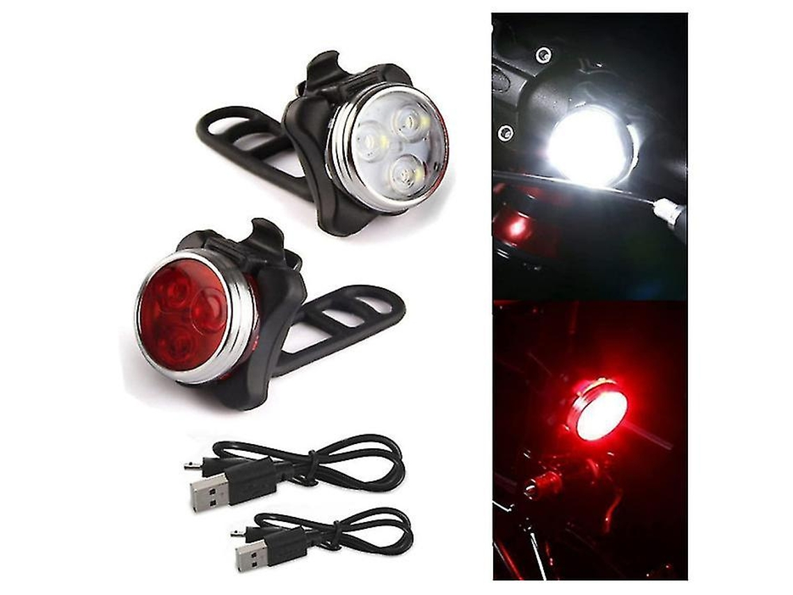 Juego de luces para bicicleta Yizhood de 4 modos IPX4 delanteras y traseras, color negro