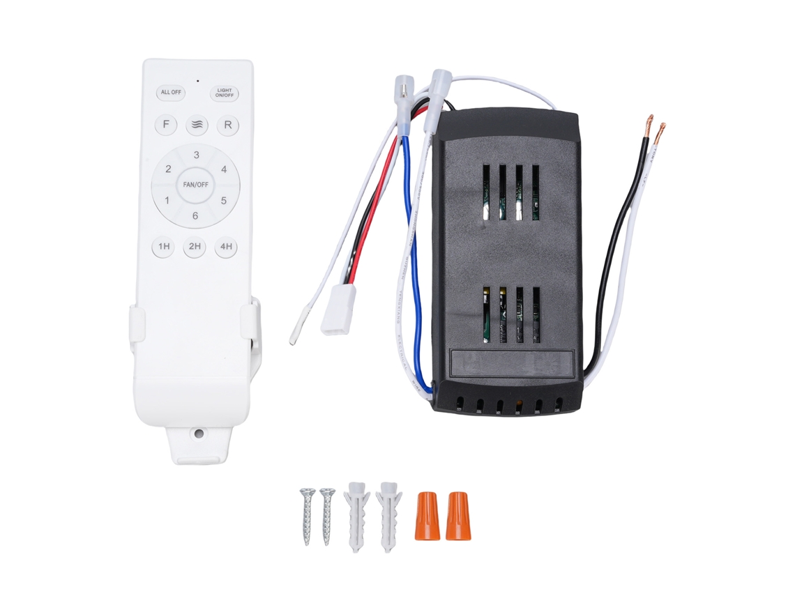 Kit de control remoto universal 2026 para ventilador de techo de CC con 6 velocidades, receptor y temporizador (para reemplazo)