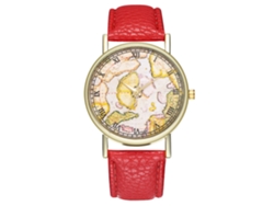 Elegante Reloj De Pulsera Con Movimiento De Cuarzo Para Hombre Y Mujer - Rojo Regalo