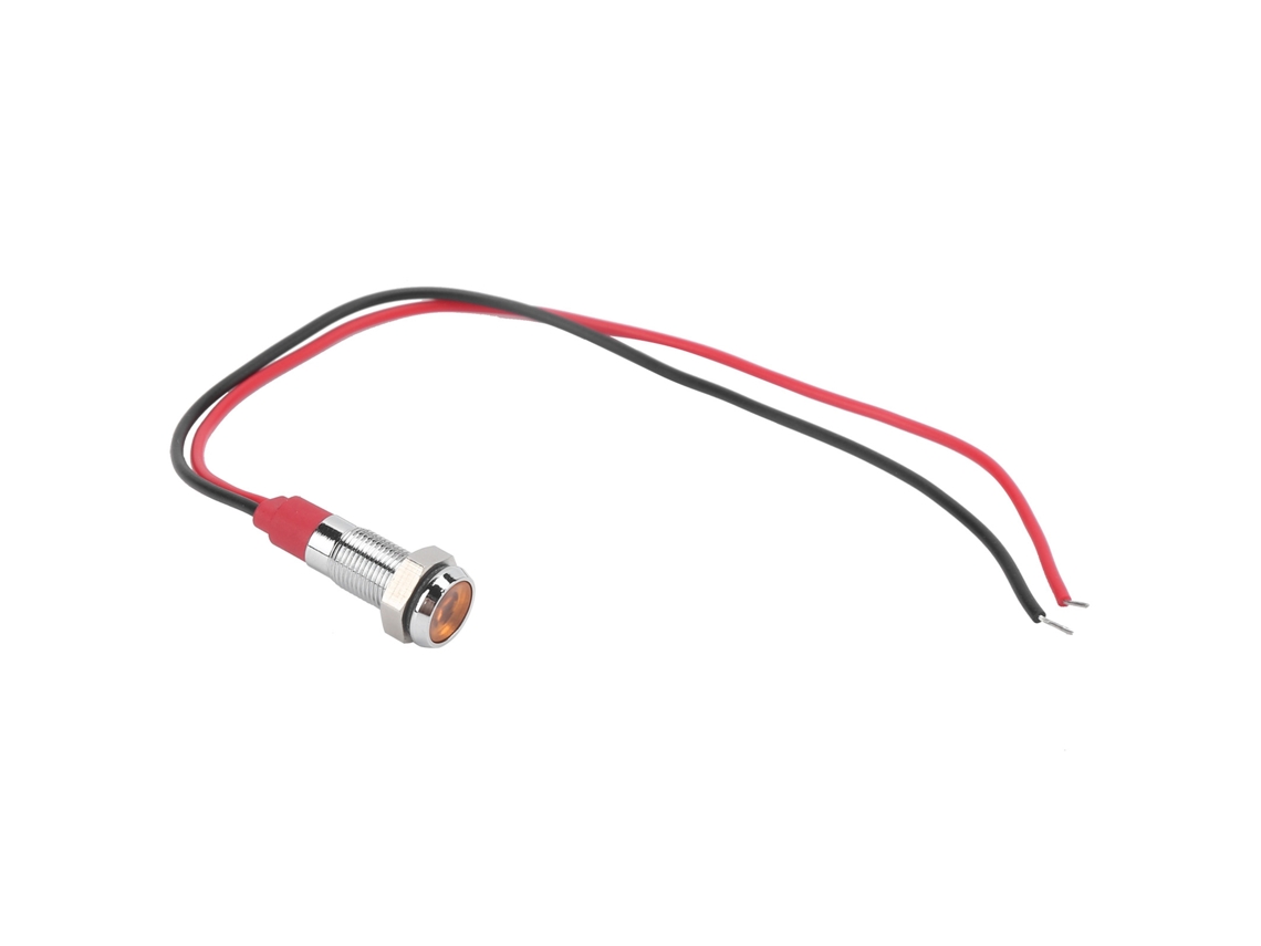 Luz Indicadora Led, Metálica, 6 Mm, Resistente Al Agua Ip66, Para Coche, Camión, Barco, Amarilla, 6 V