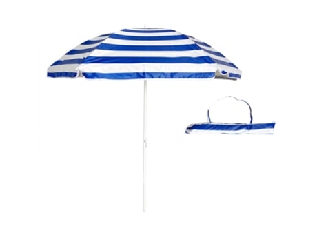 Sombrilla de playa grande 200cm Sombrilla Plegable Antiviento Raya Blanco SELEOK