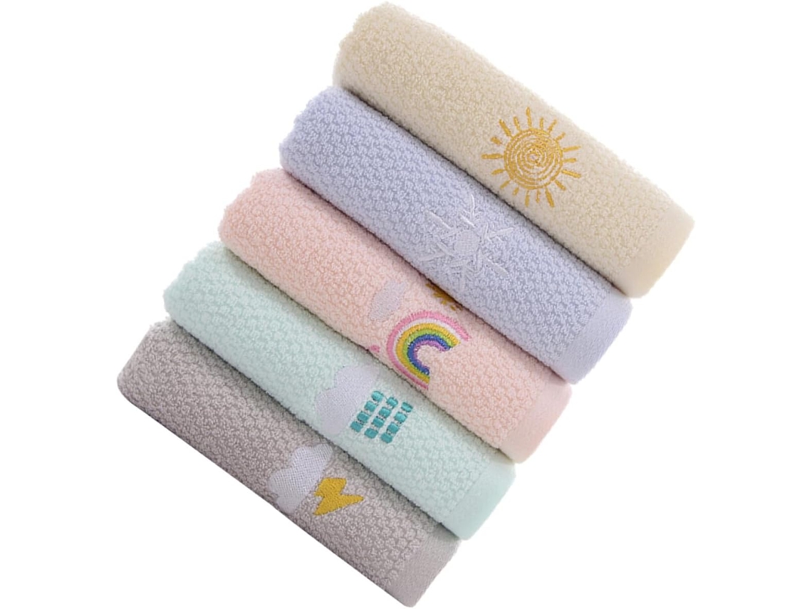 Juego de 5 compresas higiénicas de algodón suaves y delicadas para niños y niñas.