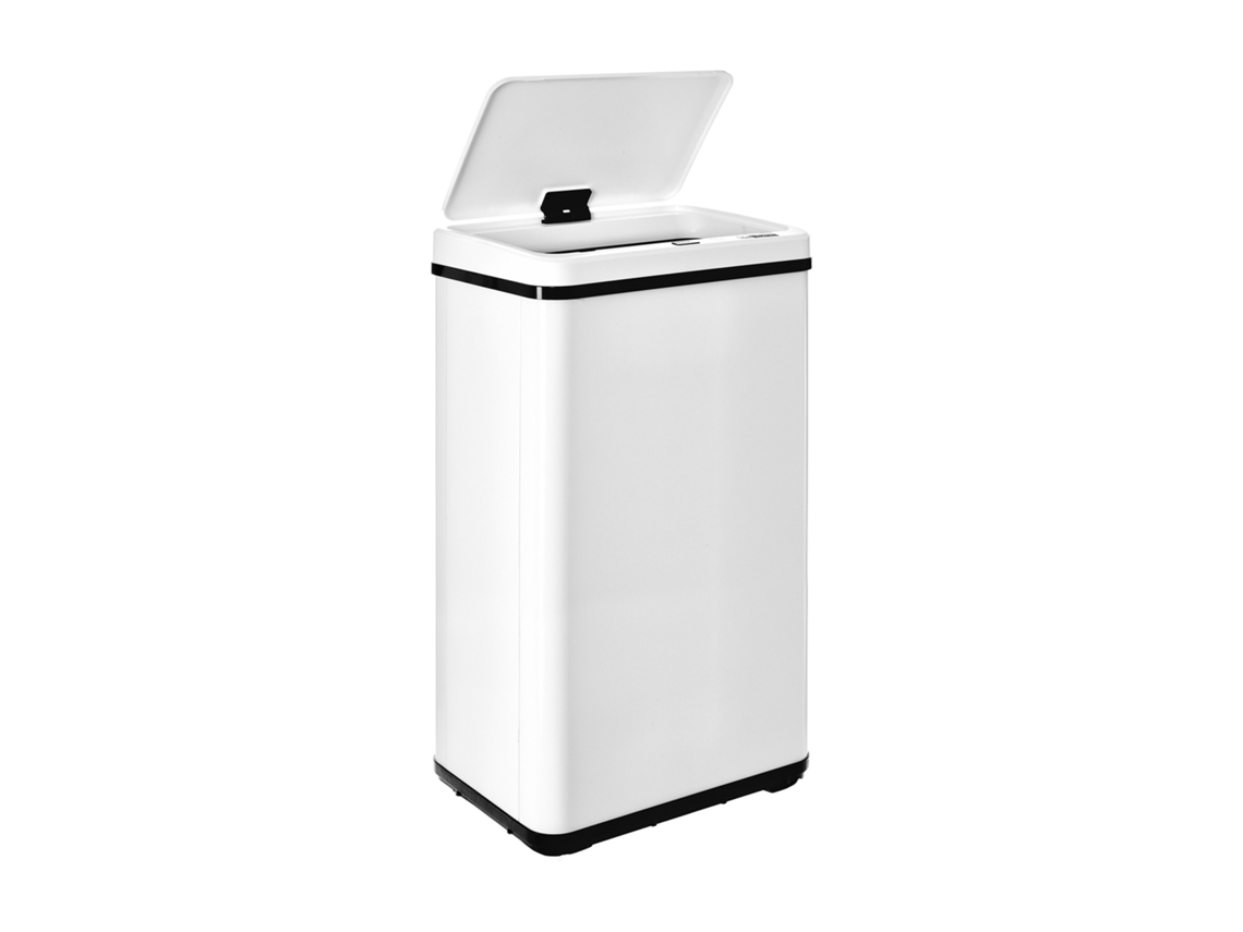 Cubo de Basura Inteligente WELLHOME de 50L con Apertura Automática, Blanco, 35,5x26x67,5cm
