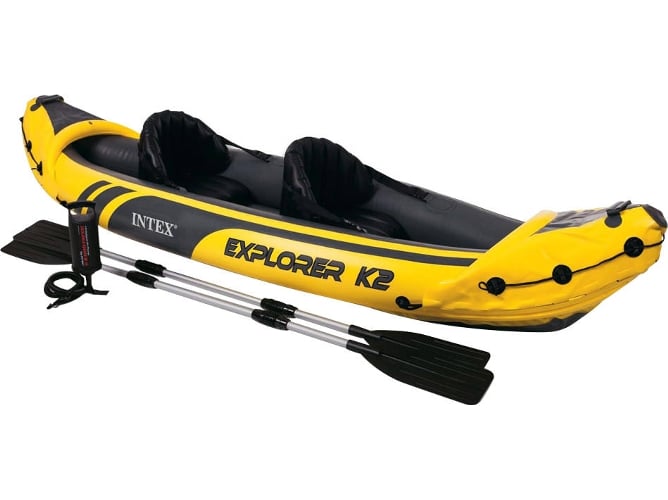 Intex Canoë Explorer k2 kayak pour deux personnes avec rames pompe hinchable con 2 remos 312 91 51