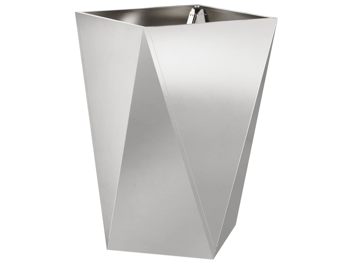 Jardinera | Maceta Plateado 50 X 50 X 75 Cm Acero Inoxidable