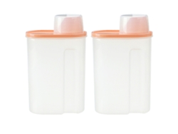 Recipientes herméticos para alimentos secos con taza medidora de acero inoxidable rosa (10x7.5x2.5cm) Kofihety