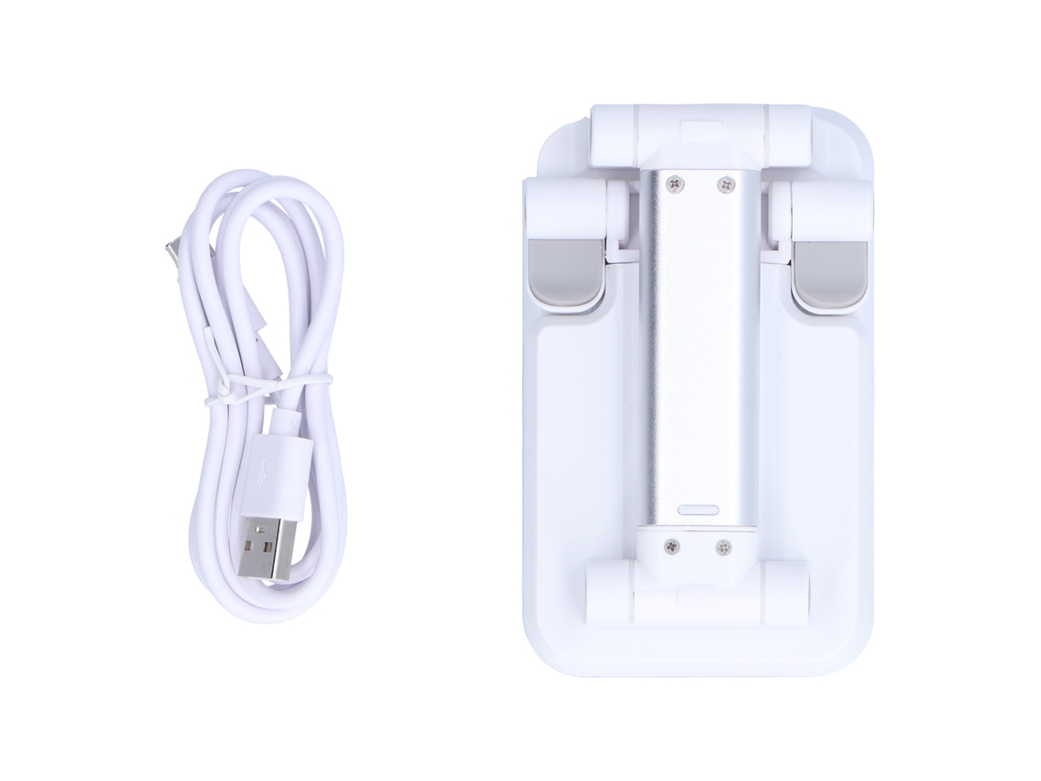 Cargador Inalámbrico Plegable Y Ajustable Con Soporte Para Teléfono Móvil, Auriculares Y Tableta - Blanco