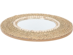 Espejo Redondo Decorativo De Pared Con Cuerda Trenzada Artesanal, Espejo De Maquillaje Único Para Salón De Belleza.
