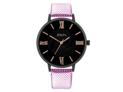 Reloj De Pulsera Analógico De Cuarzo Para Parejas Con Correa De Cuero Sintético Morado.