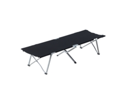 Cama Oxford 600d, Estrutura Metálica, 136 Kg, Praia, Trilhas, 193x64x40 Cm, Preta | S/MARCA