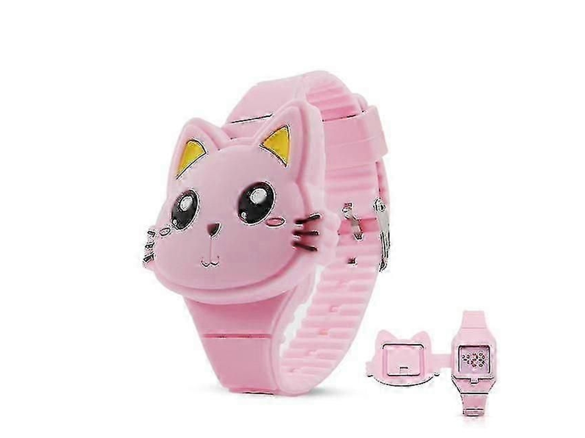 Relojes infantiles 3D, conejito lindo, gato, dibujos animados, LED, electrónico, para niños y niñas, juguete de silicona Tw_i* GOKOCO
