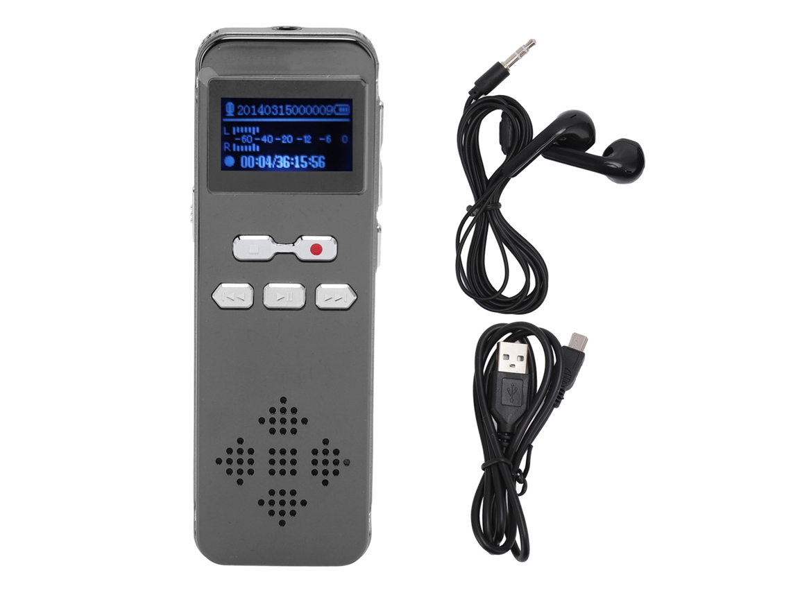 Gravador De Voz Digital Com Microfones Duos, Redução De Ruído, Função De Senha E Mp3, 32g Para Aulas E Entrevistas