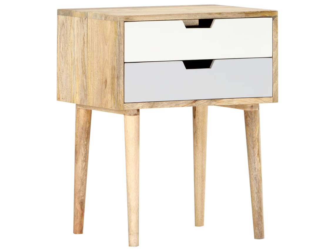 Mesita de Noche 47X35X59 Cm Madera de Mango Maciza