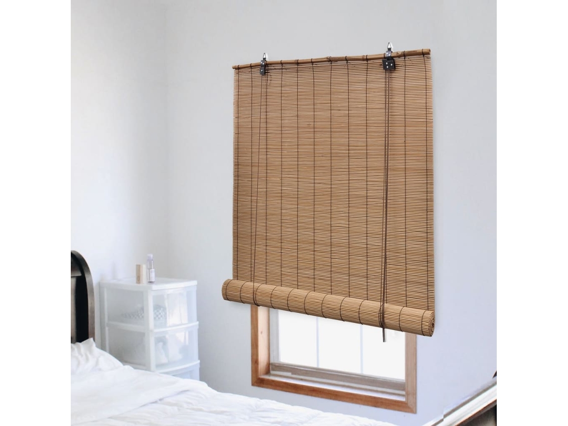 Persiana Enrollable De Bambú Marrón 80x220 Cm Wsd6350