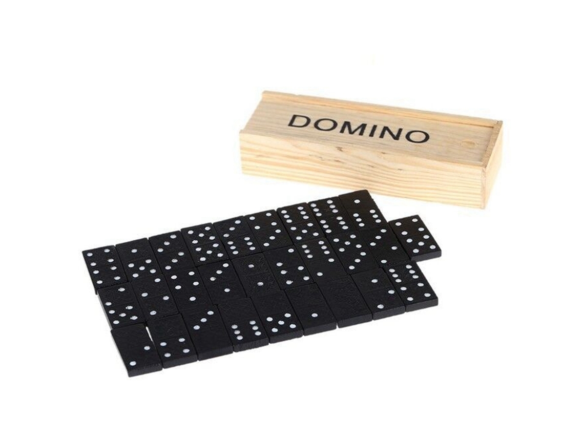 Juego De Dominó De Madera Negra, 28 Piezas, Para Viajes Y Acampadas.