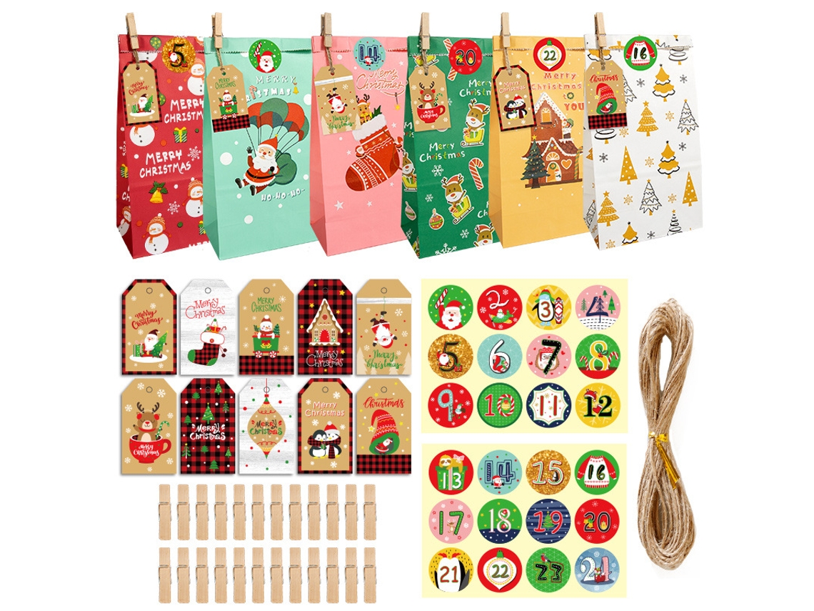 26 bolsas de dulces navideños Eifson para niños con calendario de cuenta regresiva (01)