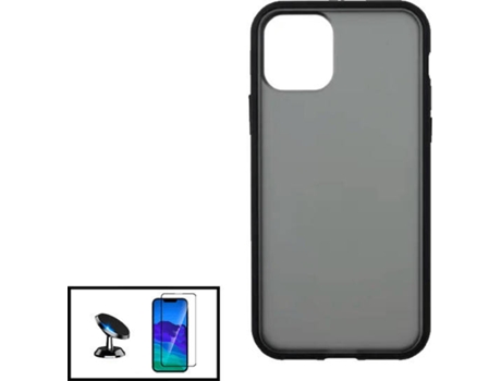 Kit Funda Anti Choque Protection, Protector 5D Full Cover y Soporte Magnético de Coche Apple iPhone 13 Pro Max PHONECARE Negro