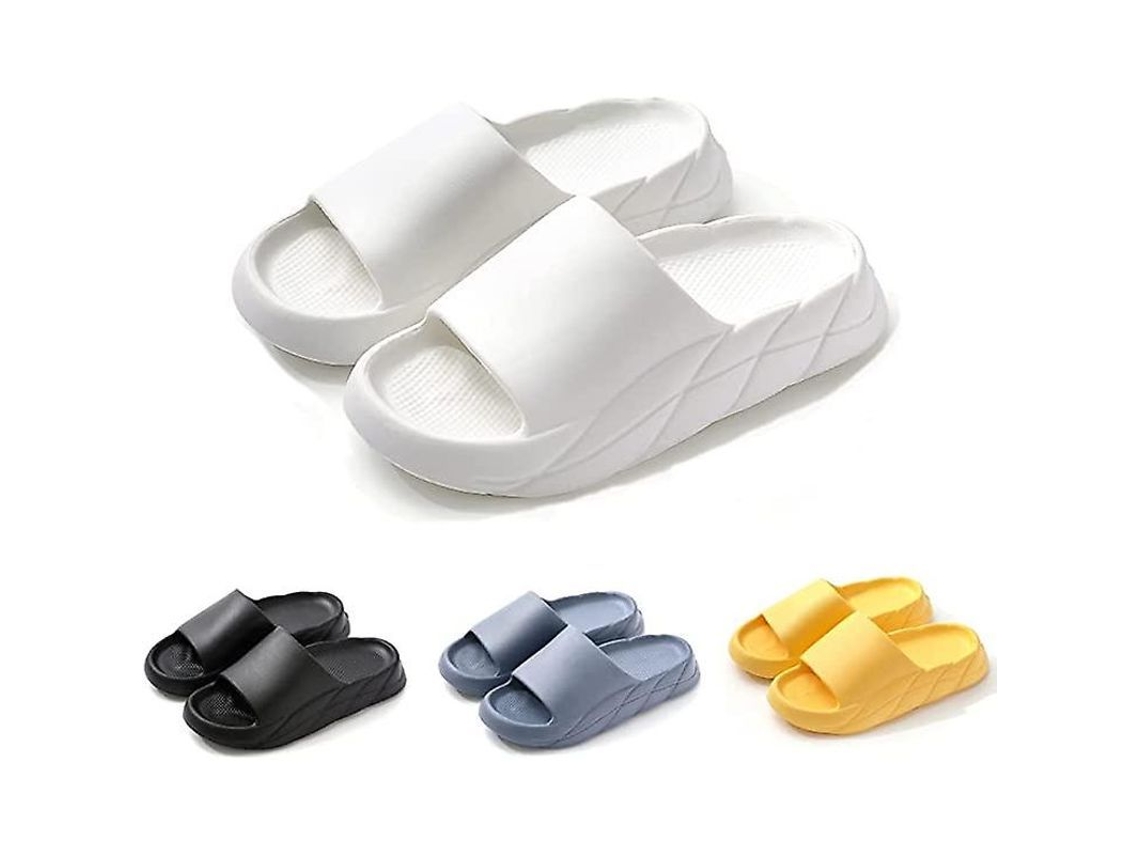 2026-pantuflas Nubes Antideslizantes De Eva Para Mujer Y Hombre Secado Rápido Para Baño Ducha Pies Abiertos Suaves Y Gruesas Blancas
