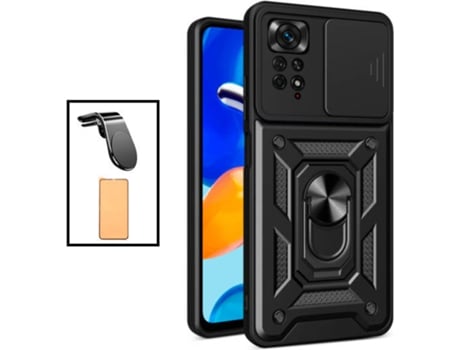 Kit Cristal Templado CeramicGlass Full Cover + Carcasa Magnetic + Soporte Magnético L Safe Driving Coche para Xiaomi Redmi Note 11 Pro PHONECARE Ne...
