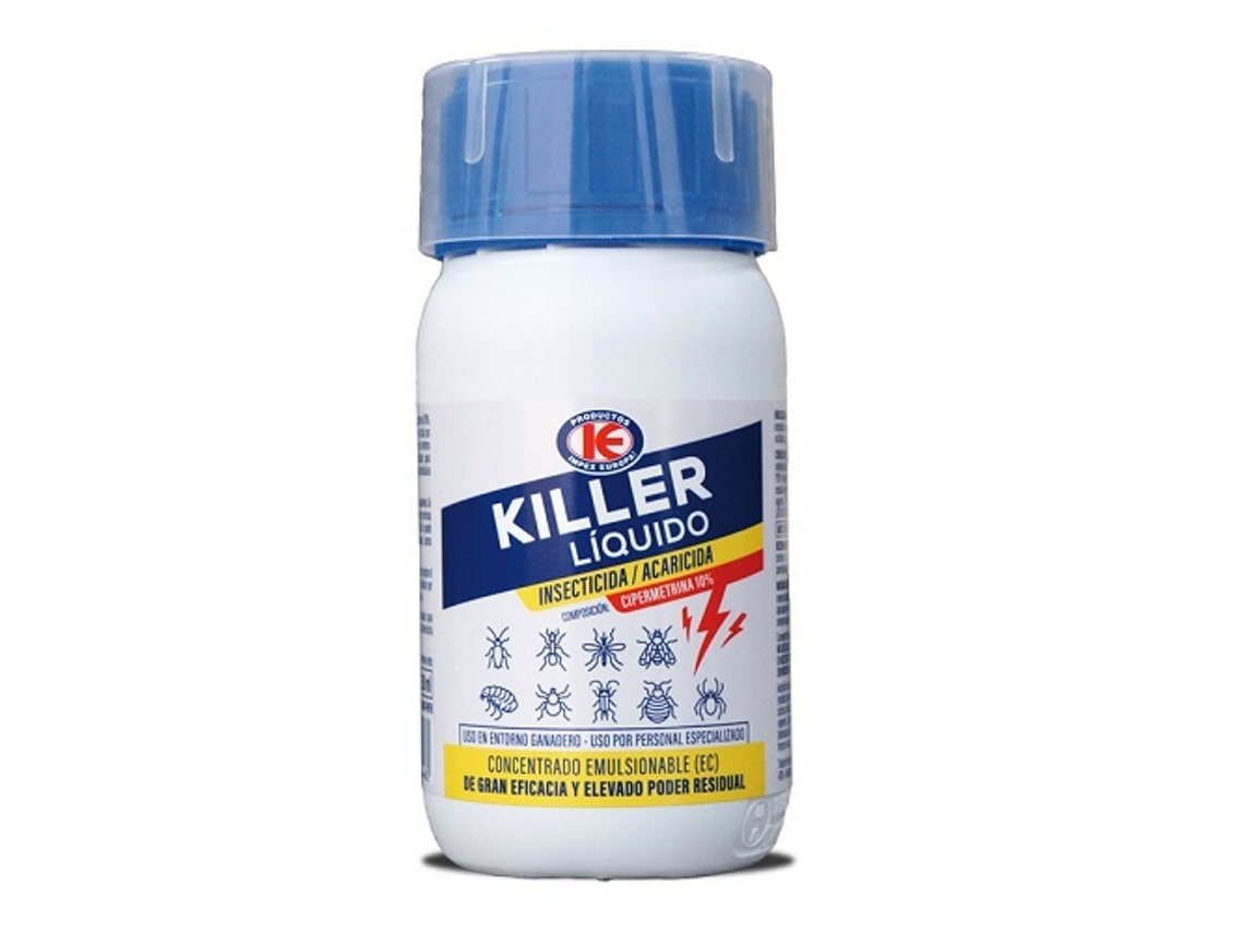 Inseticida líquido emulsionável assassino para controle de insetos rastejantes e voadores 250 ml IMPEX EUROPA
