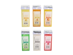 6pcs Cera Depilatoria Roll On De Alta Viscosidad Para Brazos Piernas Axilas 100g