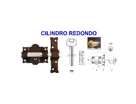 Avl cerrojo cs-160lr70 pintado 70 mm cilindro redondo