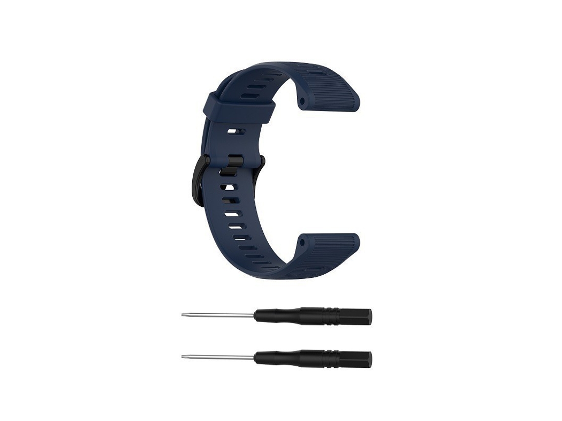 Pulsera para GPS Garmin Fenix 6 con rayas horizontales, silicona azul oscuro