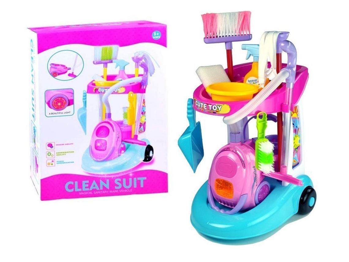 Set de limpieza en carrito con aspiradora B.active