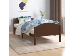 Estructura Cama Sin Colchón Madera Pino Marrón Oscuro 100x200cm
